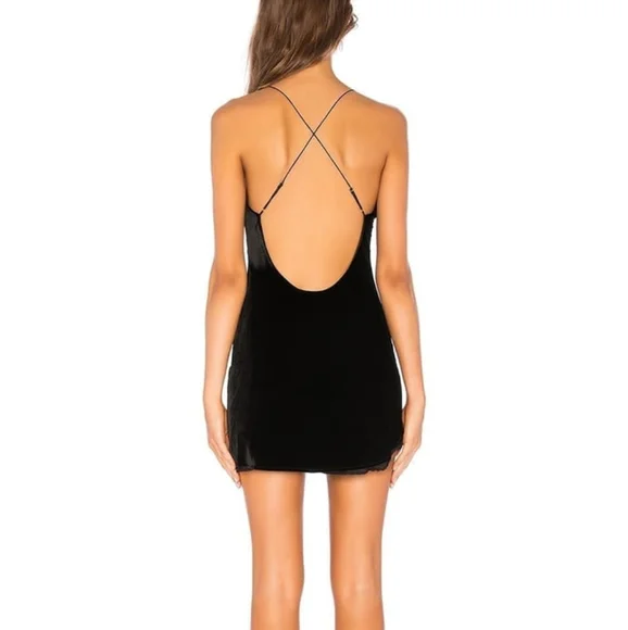 Viva Velvet Mini Black Dress 🍋 FOR LOVE & LEMONS - Picture 2 of 14